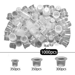 Tattoos Body Art Mix 1000pcs S/M/L Tattoo Supplies Ink Caps Disposable Plastic Cups Microblading Accessories Supply Pigment Clear Holder Rack Container