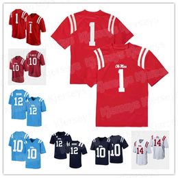 N3740 Ole Miss Rebels Football Jersey Matt Corral Jerrion Ealy Elijah Moore Kenny Yeboah Dontario Drummond Keidron Smith John Rhys Plumlee Manning