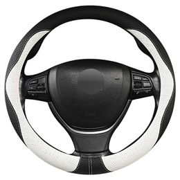 Steering Wheel Covers 6Colors Car Cover Micro Fibre Leather M Size Fit 96% Cars Splicing Colour With Breathable BraidSteering