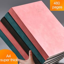 Notebook A4 Thickened Large Business Grid Blank Checked Diary College Student Office Soft Leather Notepad Handbook Thick Book 220401