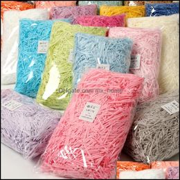 50G Diy Shredded Crinkle Paper Raffia Confetti Candy Gift Box Filling Material Wedding Birthday Party Christmas Home Decorations 10Pcs Drop