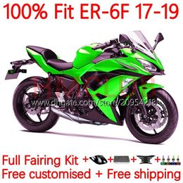 OEM Injection Mould Fairings For KAWASAKI NINJA 650R ER 6F 6 F ER6F 17 18 19 20 Bodywork 18No.34 NINJA650R ER6 F Cowling ER-6F 2017 2018 2019 2020 Body Kit light green