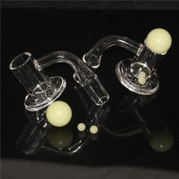 Smoking Flat Top Spinner Blender Quartz Bangers with Marble Carb Cap and Terp Pearls 14mm 18mm Quartz Banger Nail for water pipe oil rig bong