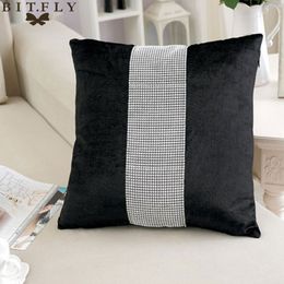 Pillow Case BIT FLY 1pc 45 45cm Flannel Cushion Cover For Sofa Home Decoration Square Diamond Pillow Case Textile Supplies 220623