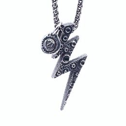 Niche Design Lightning Titanium Steel Necklace Ins Wind Retro Pendant Personality Hip Hop Street Trend Versatile Jewelry Gift