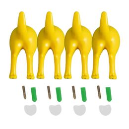 Hooks & Rails 4Pcs Nordic Style Cute Plastic Dog Tail With Screws Adhesive Tape Wall Mounted Key Hanger Hat Coat Hook DecorationHooks