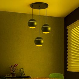 Pendant Lamps Ball Chandelier Black Silver Modern Restaurant Living Room Lamp Bedroom Bedside Lighting Coffee Shop Bar LampPendant