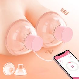 10 Modes App Wirless Remote Stimulation Sucking Cups Nipple Vibrator Breast Enlargement Pump Chest Massager sexy Toys For Women