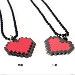 Pendant Necklaces Creative Game Elements Necklace Stereoscopic Pixel Style Heart For Woman Movie Anime JewelryPendant