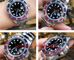 exclusive fashion Watches Black Dial rainbow circle Full Diamond 40mm Men's Watches116759 116758 Asia ETA 2813 Movement High Quality sport Automatic Mens Watch