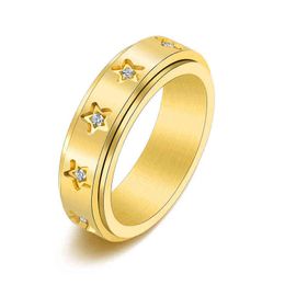 Tiktok Japanese Korean European Band Rings American lovers'men's and women's ring single diamond double row diamond 0CJ0