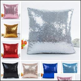 wholesale sequin cushions Australia - Pillow Case Bedding Supplies Home Textiles Garden Ll Print Throw Sofa Cushion Er Solid Pillowcase Sequin Glitter Dhsbi
