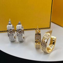 Designer Stud Earring Diamonds Circle Earrings Fashion For Women Letter Silver Gold Earring Luxury Designers Hoop f Earrings 2205072D
