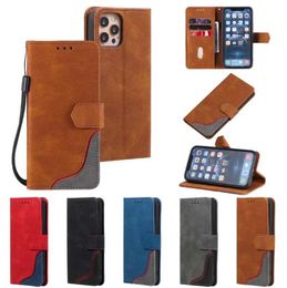 Flip Wallet Cases for iphone 13 pro max 12 mini 11 XR XS MAX 6G 7G Hit Color Skin Feel Credit ID Slot Cash Contrast Holder leather Cover
