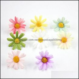 Decorative Flowers Wreaths Festive Party Supplies Home Garden Lot Artificial Flower Heads Small Silk Chrysanthemum Gerbera Daisy Head Fake