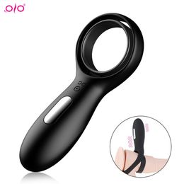 OLO Vibrator Male Penis Rings Delay Ejaculation Vibrating Cock Ring Clitoral Erotic Adult sexy Toy for Men masturbator