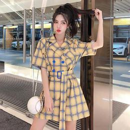 Women's Jumpsuits & Rompers Plaid Casual Pants Women Summer 2022 Wide-legged Tall Waist Tooling Collect Jumpsuit Thin Style Fashion