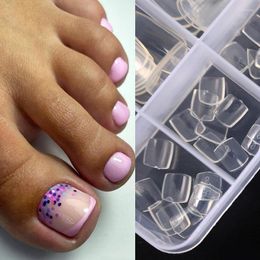 False Nails Natural /White/ Transparent Toe Artificial Acrylic Full Coverage DIY Nail Tips Manicure Decoration Prud22