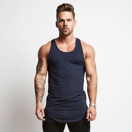 2022 New Men's 7 Colours Fashion Sport Tank Navy Blue Colour Top Sleeveless Muscle T-Shirt Plain A-Shirt Hip Hop GYM Bodybuilding Size M-3XL