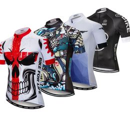 Cycling Jersey Men's Bike Jerseys Mountain MTB Shirts Short Sleeve Team Maillot Ciclismo Top Summer Wear Skull Road Clothes on Sale