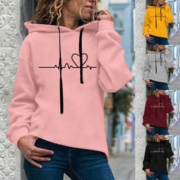 Women's Hoodies & Sweatshirts 2022 Ladies Oversized Love Print Hoodie Kpop Harajuku Fashion Couple Casual Gothic Sweatshirt Autumn Streetwea