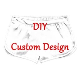 DIY Custom Design Printed 3d Shorts women Elastic Waist Summer Quick Dry Beach shorts Drop 220704