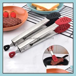 Meat Potry Tools Kitchen Kitchen Dining Bar Home Garden Sile Tongs Cooking Tool Heat Resistant Stainless Steel Food Clip For Bbq Baking U