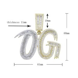 gold cuban chain UK - New Arrived Gold Silver Initial OG Pendant Fir Cuban Chain Necklace Jewelry for Men Boy Women Hip Hop Necklaces Drop Ship