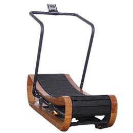Mechanical Running Belt Commercial Wooden Unpowered Treadmill Arc Fitness Equipment Running Machine