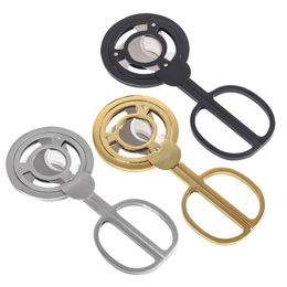 Windmill Round Stainless Steel Cigar Scissors Sharp Cigar Cutter Double Edge Cuban Punch