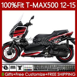 Injection Mould Fairings For YAMAHA TMAX-500 MAX-500 TMAX500 12 13 14 15 Body 113No.49 T MAX500 TMAX MAX 500 2012 2013 2014 2015 T-MAX500 Black red 12-15 OEM Bodywork