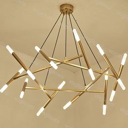 Pendant Lamps Vogliovoi LED Round Acrylic G4 16 20 Heads Hanging 100cm Gold Metal Warm White For Restaurant Living RoomPendant