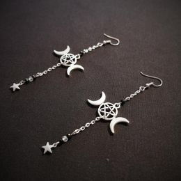 magic beads Canada - Dangle & Chandelier Witch Jewelry Moon Drop Earrings Crystal Beads Sophisticated Jewellery 2022 Women Gift Fashion Magic PaganDangle