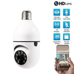 E27 LED Light Bulbs HD 1080P IP Camera Wireless Panoramic Home Security WiFi CCTV Smart Bulb Camera Two Audio Night Vision Cameras