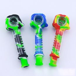 Gyro Filter Water Pipe Colorful Silicon Pipes Hookahs Smoking Accessories Glass Bongs Dab Rigs Oil Rig SP331