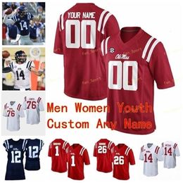 Thr NCAA College Jerseys Ole Miss Rebels 12 Donte Moncrief 14 DK Metcalf Mike Wallace 17 Evan Engram 18 Achie Manning Custom Football Stitched