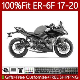 Grey black OEM Fairings For KAWASAKI NINJA 650R ER6 F ER 6F 650 R ER-6F ER6F 17 18 19 20 Bodywork 137No.55 ER6-F 2017 2018 2019 2020 650-R 2017-2020 Injection Mold Body Kit