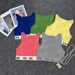 Designers Letter T Shirts Vest Tops For Women Summer Sleeveless Sexy Knitted Tshirt Clothing Beach Tanks