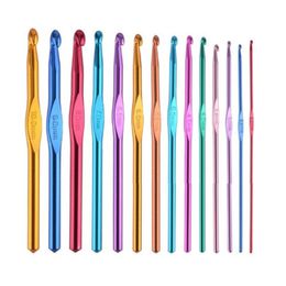 14PCS/Set Multicolor Aluminum Crochet Hooks Knitting Needles Craft Yarn 2-10mm Nice Gift for Women XBJK2207