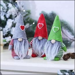 Party Favour Event Supplies Festive Home Garden Ups Ship Stock Merry Christmas Heart Hat Swedish Dhwzv