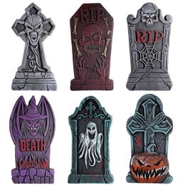 Other Festive Party Supplies STOBOK 6PCS Halloween Decoration Tombstone Haunted House Set Yard Sign For Indoor Outdoor 220826