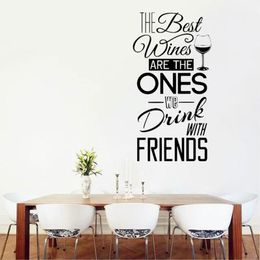 Wall Stickers Personality Slogan And Friends Share Wine Applique Winery Restaurant Home Decoration CF33WallWall