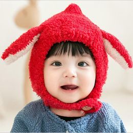 Caps & Hats Baby Cute Warm Winter Children Plush Long Ear Beanies Soft Girl Boy Protection Kids Furry Bonnets 3-36 MonthsCaps