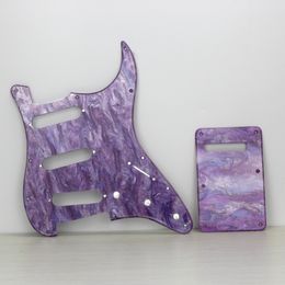 Purple Shellfish Color Electric Guitar Pickguard Scratch Plate Back Plate 1Ply with Screws for Guitar Accessories