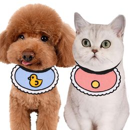 Dog Apparel Cartoon Duck Bibs Pink Blue Cat Bowtie Bandana for Dogs Scarf Pet Supplies Accesorios