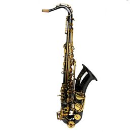 Professional Black nickel plate body gold lacquer key Tenor Saxophone