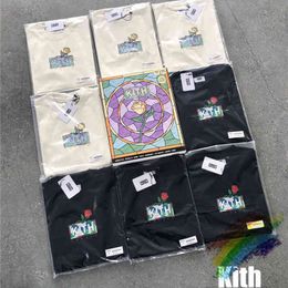 Clothing T-shirt Flowers tee Box Kith Men Women Qualityt Shirt Heavy Fabric Summer Style Tops Tee Short Sleevebipp
