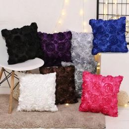 Rose flower style Hotel soft cushion cover pillow case Pillowcase Without insert