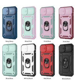 Push Window Protection Cellphone Case for iphone 13 12 11Pro Max 8 7 6S Plus Samsung Shockproof Bracket