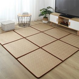 Folding Rattan Floor Mat Thick Living Room Floor Sleeping Mat Rattan Japanese Tatami Carpet Pad Summer Baby Play Mat NonSlip 200925